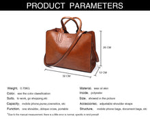 Load image into Gallery viewer, Leather Handbags Big Women Bag Casual Female Bags Trunk Tote Shoulder Bag Ladies Large Bolsos, Brown, Black, Green, Blue, Coffee, Burgundy, Pink, Gray