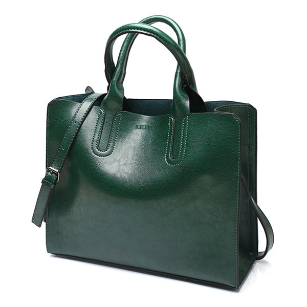 Leather Handbags Big Women Bag Casual Female Bags Trunk Tote Shoulder Bag Ladies Large Bolsos, Green, Blue, Coffee, Burgundy, Pink, Gray, Brown, Black