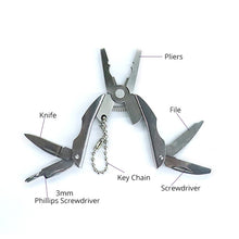 Load image into Gallery viewer, Portable Multifunction Folding Plier Stainless Steel Foldaway Knife Keychain Screwdriver, Knife Keychain Screwdriver