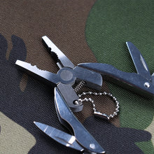 Load image into Gallery viewer, Portable Multifunction Folding Plier Stainless Steel Foldaway Knife Keychain Screwdriver, Knife Keychain Screwdriver