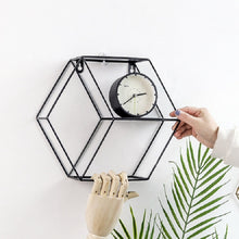 Load image into Gallery viewer, Hanging Wrought Iron Hexagonal Grid Wall Shelf Home Decoration