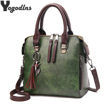 Load image into Gallery viewer, Vintage PU Leather Ladies HandBags Women Messenger Bags Totes Tassel Designer Crossbody Shoulder Bag Boston Hand Bags
