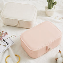 Load image into Gallery viewer, Simple Girl Earrings Rings Plate Jewelry Box Protable Leather Multi-function Jewelry Storage Box