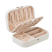 Load image into Gallery viewer, Simple Girl Earrings Rings Plate Jewelry Box Protable Leather Multi-function Jewelry Storage Box