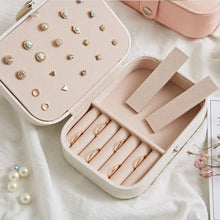 Load image into Gallery viewer, Simple Girl Earrings Rings Plate Jewelry Box Protable Leather Multi-function Jewelry Storage Box