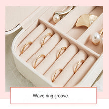 Load image into Gallery viewer, Simple Girl Earrings Rings Plate Jewelry Box Protable Leather Multi-function Jewelry Storage Box