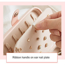 Load image into Gallery viewer, Simple Girl Earrings Rings Plate Jewelry Box Protable Leather Multi-function Jewelry Storage Box