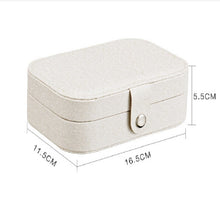 Load image into Gallery viewer, Simple Girl Earrings Rings Plate Jewelry Box Protable Leather Multi-function Jewelry Storage Box