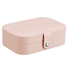 Load image into Gallery viewer, Simple Girl Earrings Rings Plate Jewelry Box Protable Leather Multi-function Jewelry Storage Box