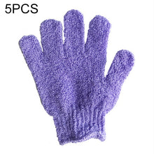 Load image into Gallery viewer, 5 PCS Shower Bath Gloves Exfoliating Spa Massage Scrub Body Glove, Purple, Green, Blue, Orange, Red