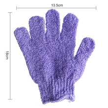 Load image into Gallery viewer, 5 PCS Shower Bath Gloves Exfoliating Spa Massage Scrub Body Glove, Purple, Green, Blue, Orange, Red