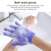 Load image into Gallery viewer, 5 PCS Shower Bath Gloves Exfoliating Spa Massage Scrub Body Glove, Purple, Green, Blue, Orange, Red
