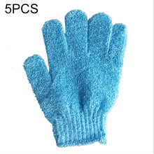 Load image into Gallery viewer, 5 PCS Shower Bath Gloves Exfoliating Spa Massage Scrub Body Glove, Purple, Green, Blue, Orange, Red