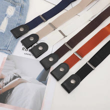 Load image into Gallery viewer, Buckle-free Elastic Force PU Leather Waistband, Length: 110cm