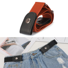 Load image into Gallery viewer, Buckle-free Elastic Force PU Leather Waistband, Length: 110cm