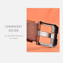 Load image into Gallery viewer, Men Vintage Crocodile Textured Leather Belt