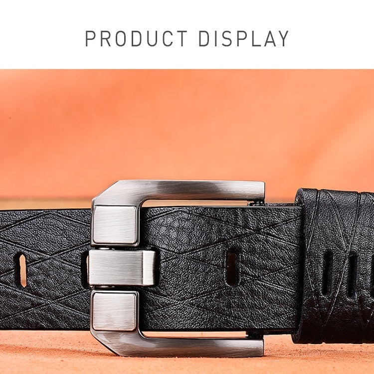 Men Vintage Crocodile Textured Leather Belt