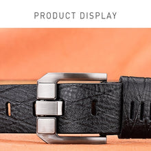 Load image into Gallery viewer, Men Vintage Crocodile Textured Leather Belt