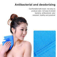 Load image into Gallery viewer, 2 PCS Long Nylon Mesh Bath Shower Body Washing Clean Exfoliate Puff Scrubbing Towel Cloth Scrubbers Body Face Wash Cleaning Towel