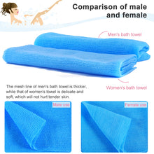 Load image into Gallery viewer, 2 PCS Long Nylon Mesh Bath Shower Body Washing Clean Exfoliate Puff Scrubbing Towel Cloth Scrubbers Body Face Wash Cleaning Towel
