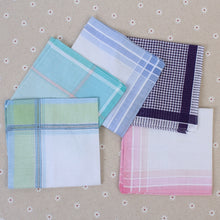 Load image into Gallery viewer, Multicolor Plaid Stripe Men Pocket Squares Business Chest Towel Handkerchiefs  100% Cotton