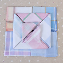 Load image into Gallery viewer, Multicolor Plaid Stripe Men Pocket Squares Business Chest Towel Handkerchiefs  100% Cotton