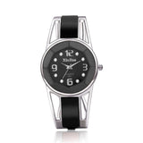 XinHua Women Diamond Mirror Surface Hollow Stainless Steel Bracelet Quartz Watch