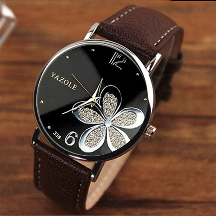 YAZOLE Ladies OL Style Four-leaf Clover Pattern Quartz Watch