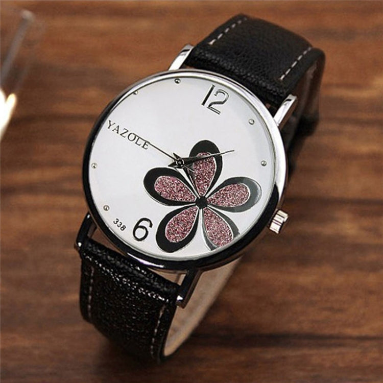YAZOLE Ladies OL Style Four-leaf Clover Pattern Quartz Watch