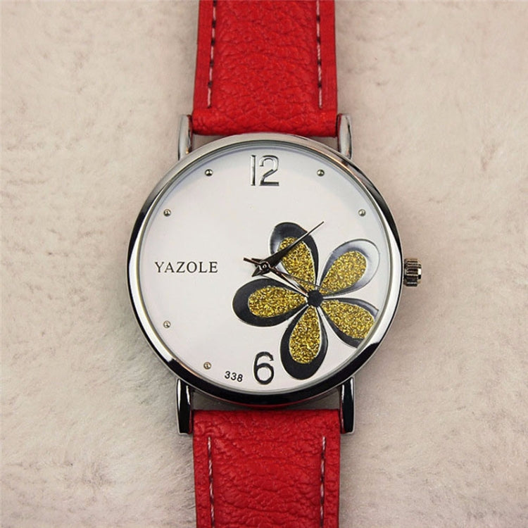 YAZOLE Ladies OL Style Four-leaf Clover Pattern Quartz Watch
