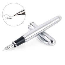 Load image into Gallery viewer, X750 Stationery Stainless Steel Fountain Pen Medium Nib Ink Pens School Oiifice Gift, 0.5mm, 1.1mm