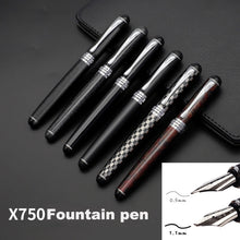 Load image into Gallery viewer, X750 Stationery Stainless Steel Fountain Pen Medium Nib Ink Pens School Oiifice Gift, 0.5mm, 1.1mm