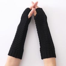 Load image into Gallery viewer, Knitted Wool Fishbone Texture Warm Cuffs Fingerless Arm Sleeves