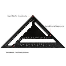 Load image into Gallery viewer, Angle Ruler Measuring Tool For Woodworking Square Layout Gauge, Angle Ruler 7 Inch Black Metric, Angle Ruler 12 Inch Black