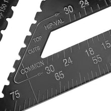 Load image into Gallery viewer, Angle Ruler Measuring Tool For Woodworking Square Layout Gauge, Angle Ruler 7 Inch Black Metric, Angle Ruler 12 Inch Black