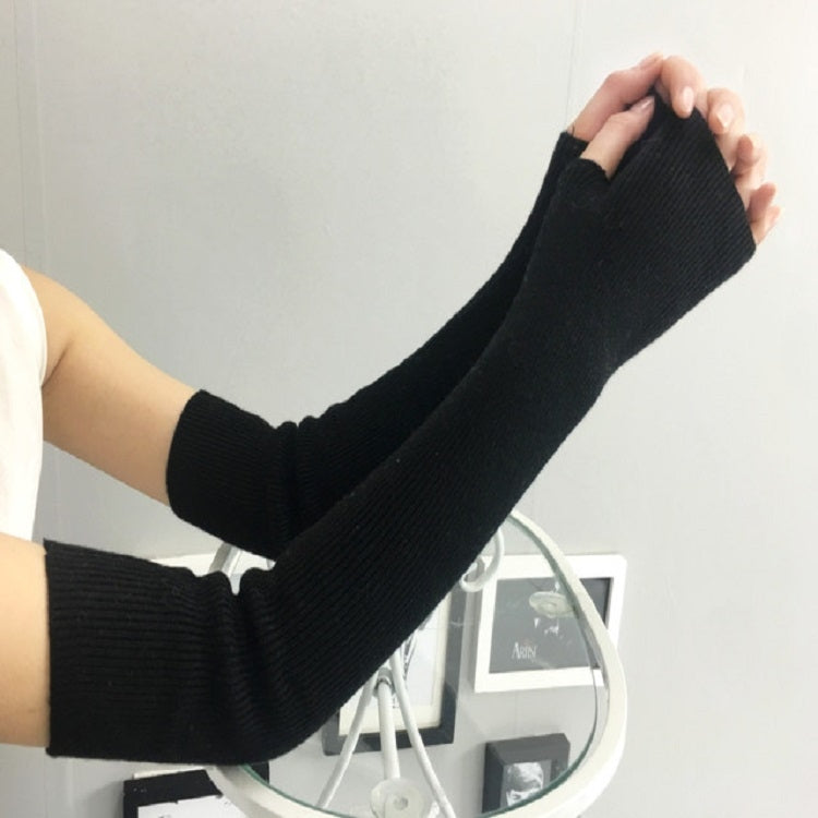 Autumn and Winter Long Thick Warm Cashmere Sleeves Fingerless Fake Sleeves