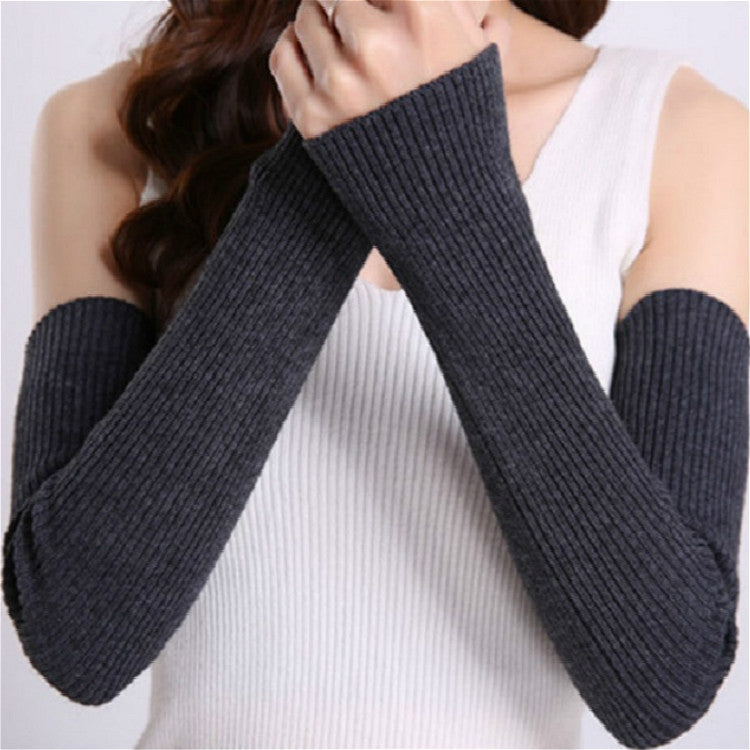 Autumn and Winter Long Thick Warm Cashmere Sleeves Fingerless Fake Sleeves