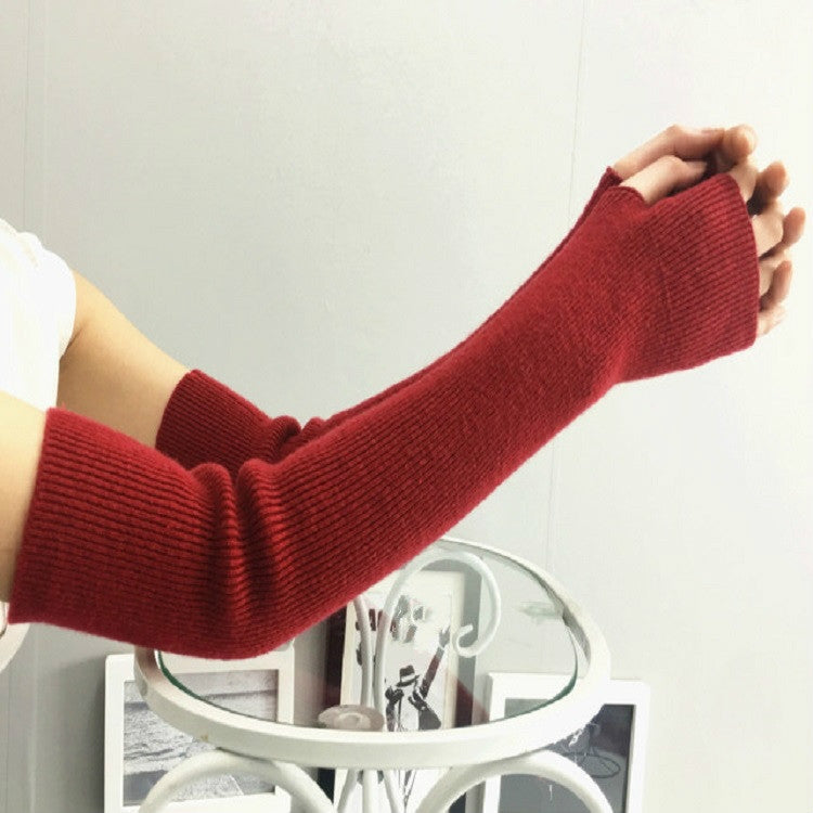 Autumn and Winter Long Thick Warm Cashmere Sleeves Fingerless Fake Sleeves