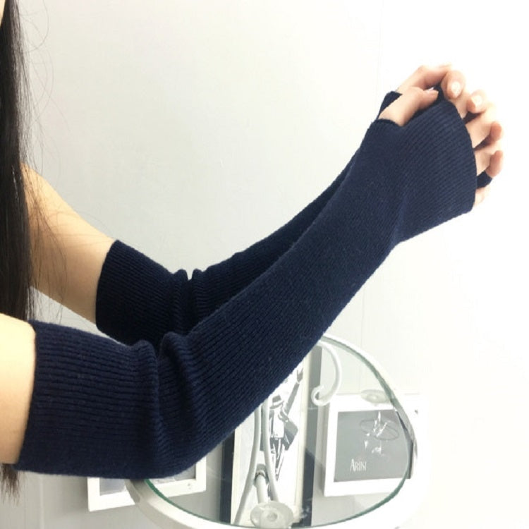 Autumn and Winter Long Thick Warm Cashmere Sleeves Fingerless Fake Sleeves