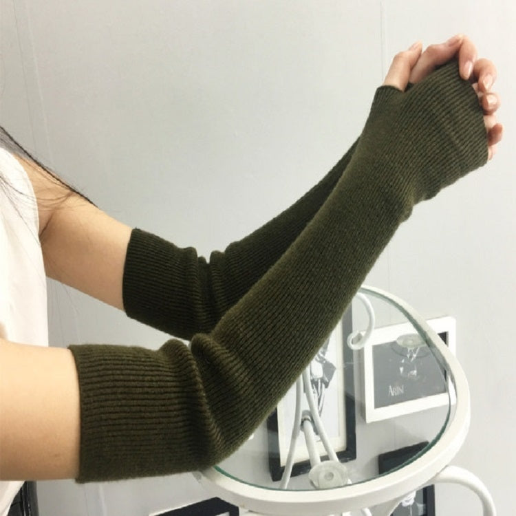 Autumn and Winter Long Thick Warm Cashmere Sleeves Fingerless Fake Sleeves