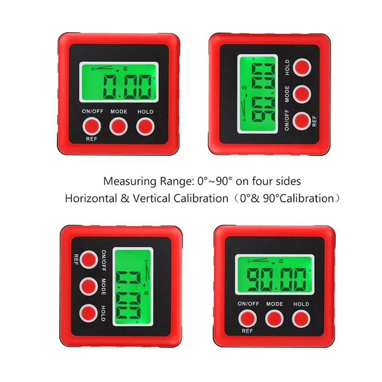 3 Button Mini Precision Magnetic Digital Tilt Box / Tilt Meter / Inclinometer
