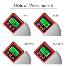 Load image into Gallery viewer, 3 Button Mini Precision Magnetic Digital Tilt Box / Tilt Meter / Inclinometer