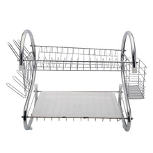 Load image into Gallery viewer, 2 Tiers Kitchen Dish Drying Rack Drainer Dryer Tray Cultery Holder, Cultery Holder