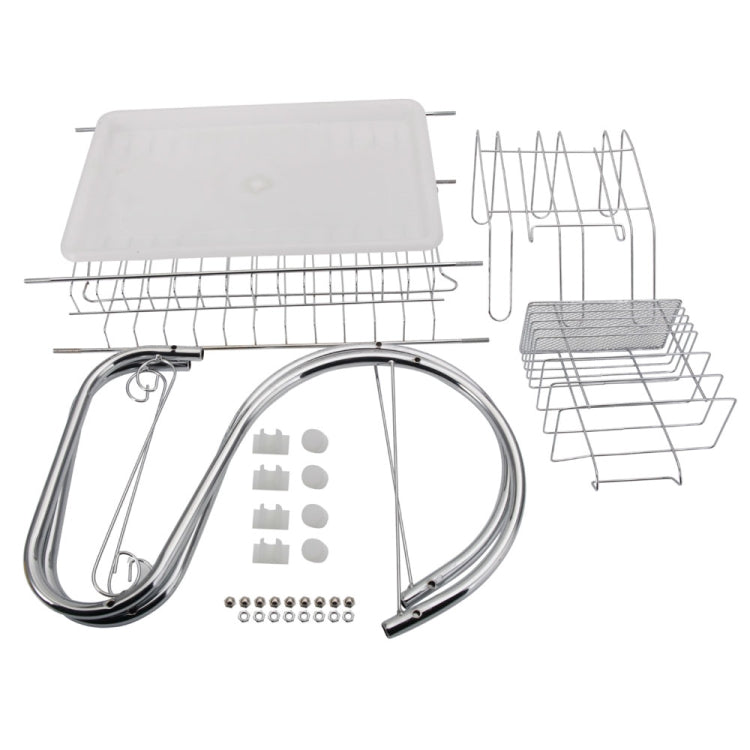 2 Tiers Kitchen Dish Drying Rack Drainer Dryer Tray Cultery Holder, Cultery Holder