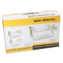 Load image into Gallery viewer, 2 Tiers Kitchen Dish Drying Rack Drainer Dryer Tray Cultery Holder, Cultery Holder