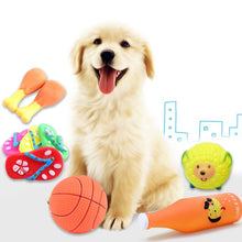 Load image into Gallery viewer, Rubber Squeak Toy for Dog Screaming Chicken Chew Bone Squeaky Ball Dog Toys Tooth Grinding, Random Color Delivery