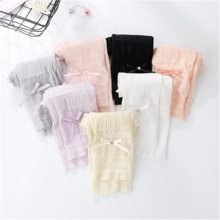 Summer Long Ice Silk Single Diamond Decoration Sun Protection Cuffs Sleeves, A Pair