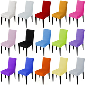 Modern Plain Color Chair Cover Spandex Stretch Elastic Wedding Banquet Chair Covers Dining Seat Cover Pastoral Hotel Cover, Universal Size