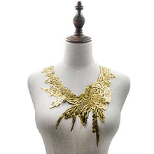 Load image into Gallery viewer, Lace Flower Embroidered Collar Fake Collar Clothing Accessories, Size: 31 x 30cm, Red, Red Wine, Pink, Green, Blue, Sky Blue, Purple, Gray, Beige, Black, Purple Pink, Gold, Gold Brown, Navy, Rose Red, Brown, Apricot, White