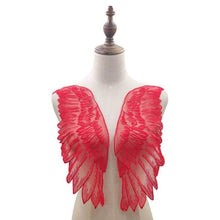 Load image into Gallery viewer, 1 Pair Organza Wings Shape Embroidery DIY Clothing Accessories, Red, Black, Gold, White